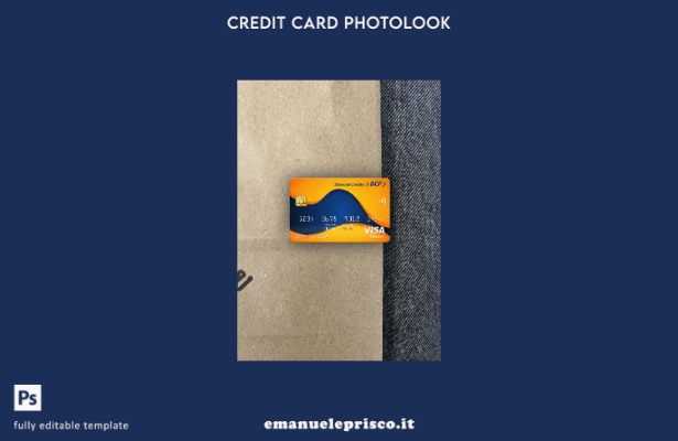 modello frontale photolook per carta elettronica visto bancario Perù Banco de Cr